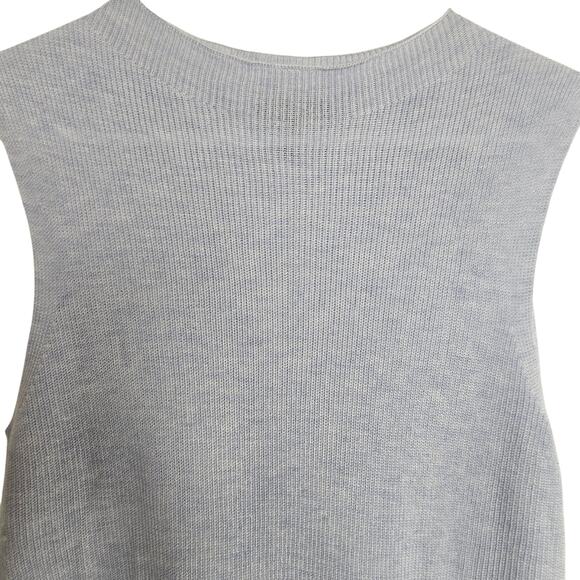 Eileen Fisher Sweater S Wool Blend Sleeveless Top Blue Lagenlook Minimalist Tank - Picture 2 of 7